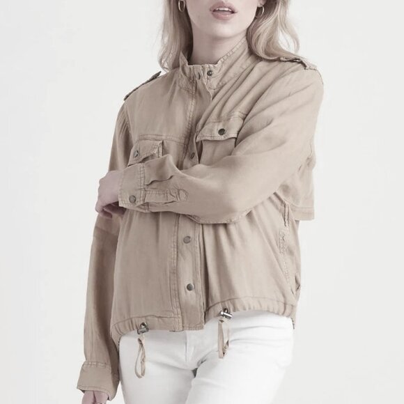 Dex Beige Semi-Cropped Utility Jacket - Picture 2 of 16